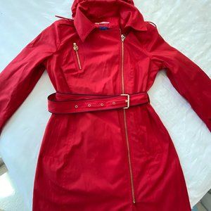 Beautiful red Michael Kores trench/rain coat L